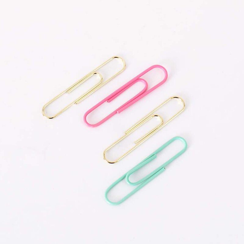 50mm/28mm  Gold Rose Green Color Clip Bookmark Binder Clip Office Accessories Paper Clips Patchwork Clip School Supplies