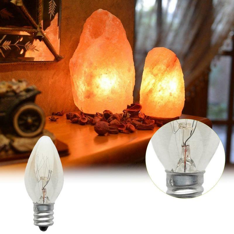 1pcs E12 Light Bulb 220V 10W 100LM 2700K Transparent Warm Color C7 Incandescent Tungsten Night Lamp Bulb Himalayan Salt Lamp