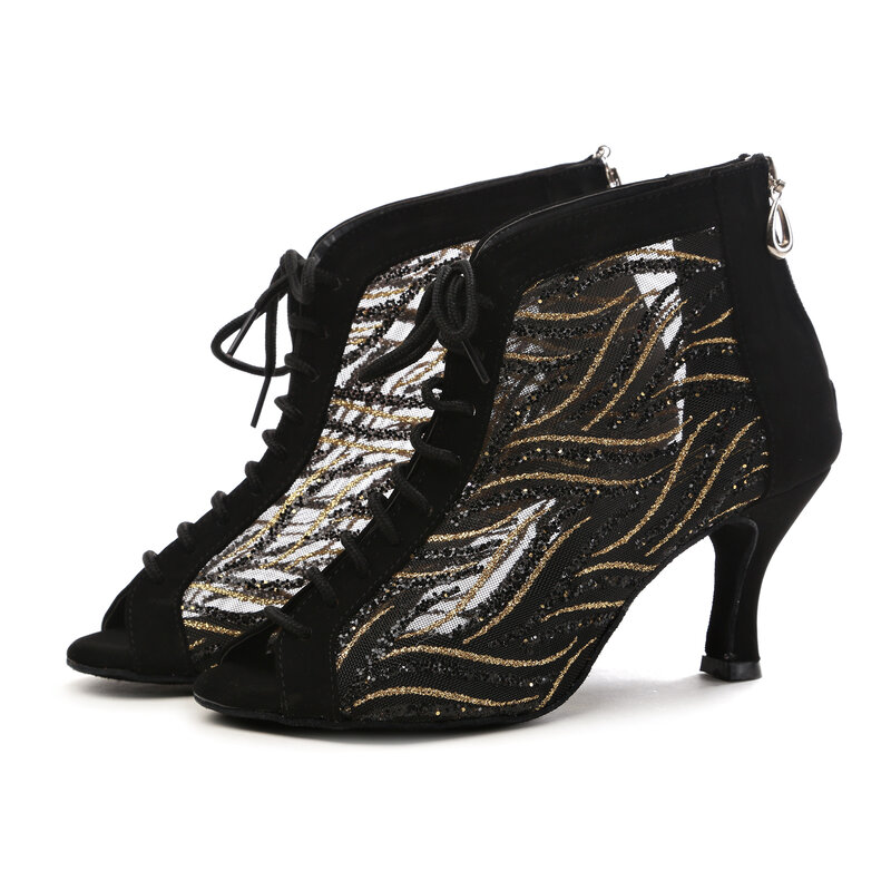 HROYL scarpe da ballo latino scarpe da donna per sala da ballo moderna Tango Salsa tacchi alti da donna scarpe da ballo personalizzate 5-10CM