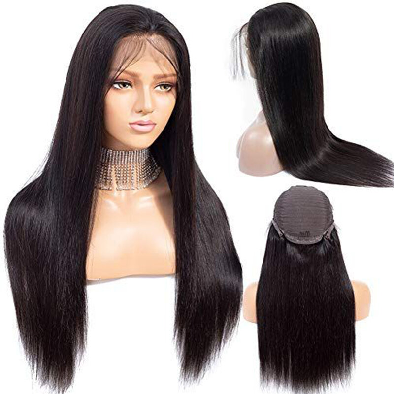 Perruque Lace Closure Wig Remy lisse brésilienne-Sophia, cheveux naturels, transparent, 13x4, 28 30 4tage