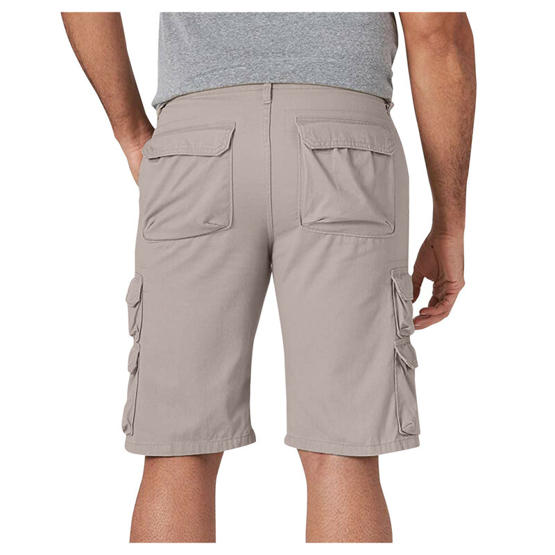 Брюки-карго мужские прямые до колена, повседневные штаны с несколькими карманами, однотонные, для начинающих ходить детей