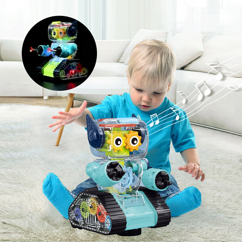 Детская электрическая Умная игрушка-робот-редуктор, имитирующий человека, ходящий Пластиковый Детский пазл, электрическая игрушка-робот д...