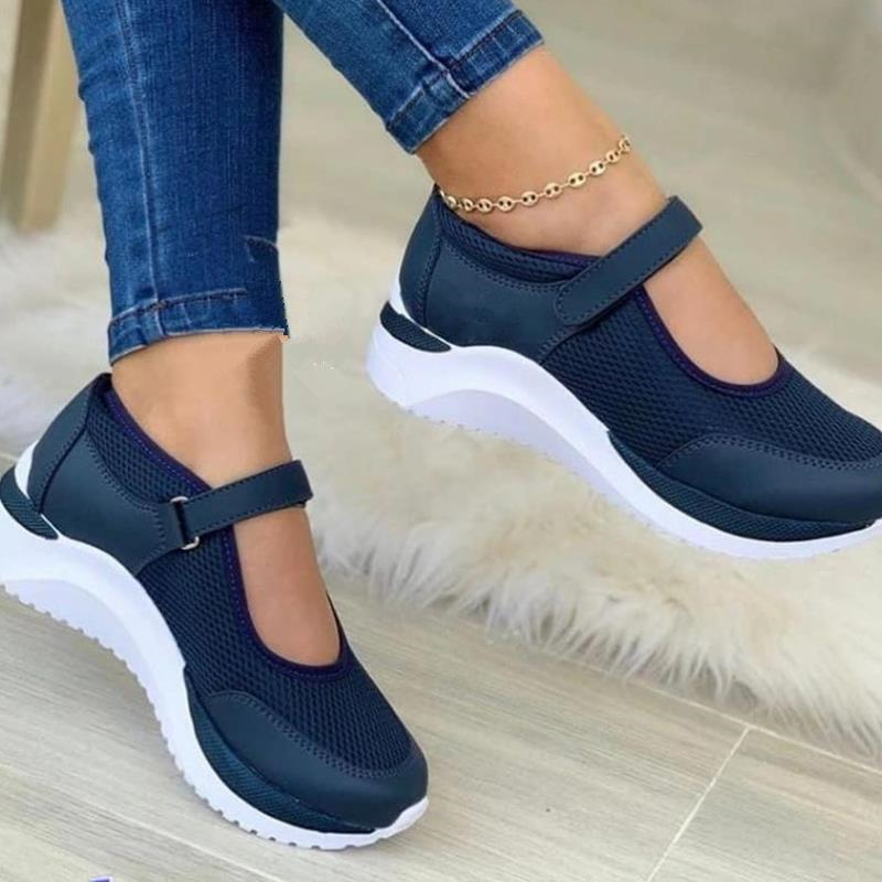 Sapatilhas femininas deslizamento em sapatos mulher tênis casuais plataforma malha tênis plus size senhoras vulcanizar sapatos zapatillas mujer