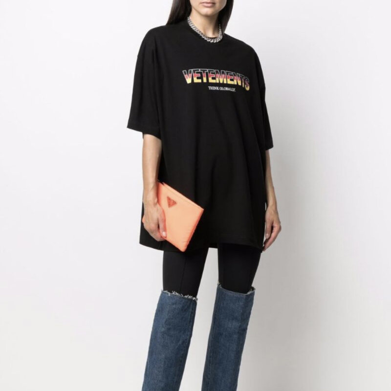 Kaus Pria High Street VETEMENTS Kaus Kasual Ukuran Besar Katun Murni T Wanita Y2k Pakaian Wanita Pria Streetwear 2022 SS VTM