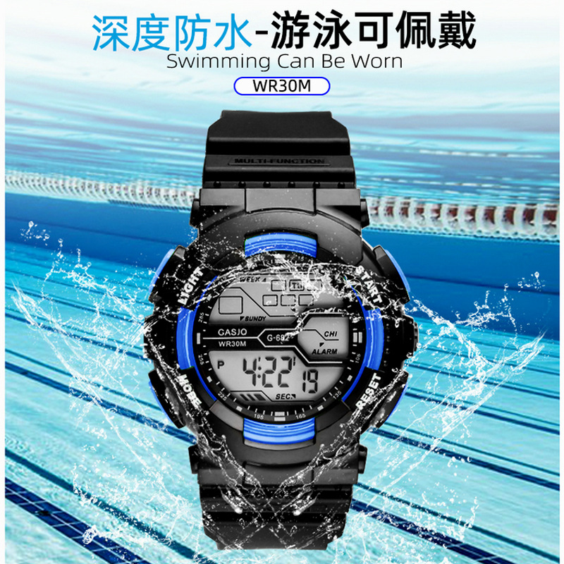 Outdoor 30M wodoodporny zegarek męski wielofunkcyjny kolor Sport cyfrowy wyświetlacz Luminous elektroniczny zegarek na rękę Relogio Masculino