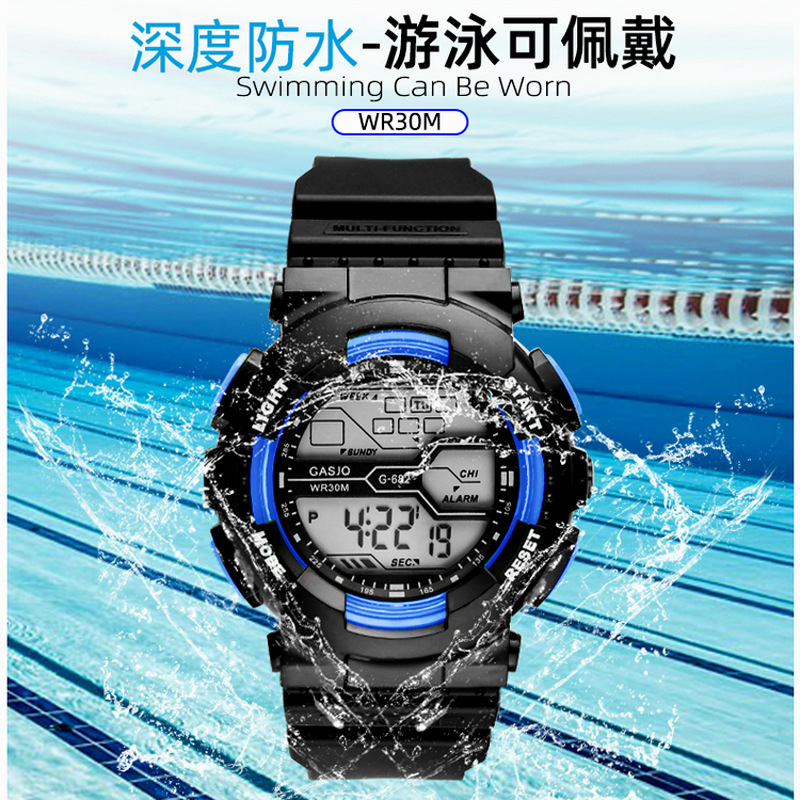 Reloj Digital deportivo multifuncional para hombre, pulsera electrónica luminosa, resistente al agua hasta 30M, para exteriores