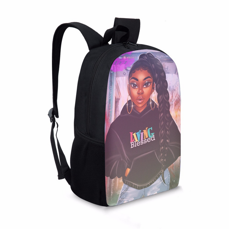 FORUDESIGNS dzieci szkolne torby dla czarny dziewczyna magia Melanin Poppin drukuje torba na książki nastolatki plecak Mochila 2020