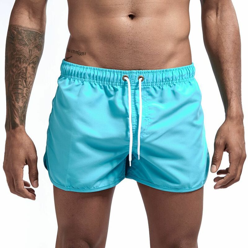 Bolso calções de natação para os homens homem de banho maiô troncos de natação verão beach wear surf praia calças de placa curta boxer