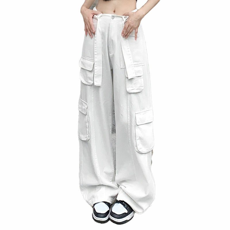 Korean Style Overalls Women's Thin Loose Drape Casual Straight Wide Leg Pants  Women Pants