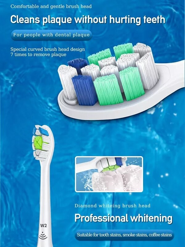Têtes de brosse à dents électrique Sonicare Philips, Plaque de défense optimale blanche et noire, rechange HX9023/67 pour Es, 2022
