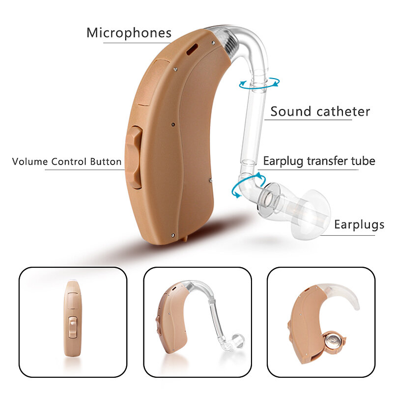 보이지 않는 청각 장애인 보청기, 디지털 미니 5g 조정 가능한 의료용 헤드폰, 청각 병변 소리 증폭기용