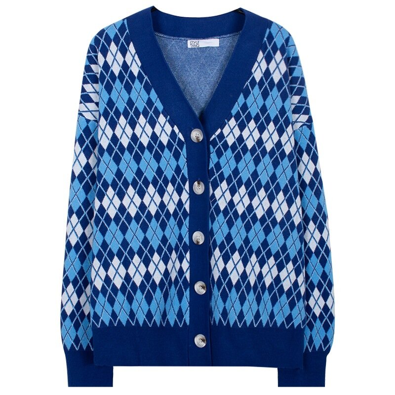 Cardigan en tricot pour femme, chandail ample et populaire, style coréen, français, collection automne-hiver 2021