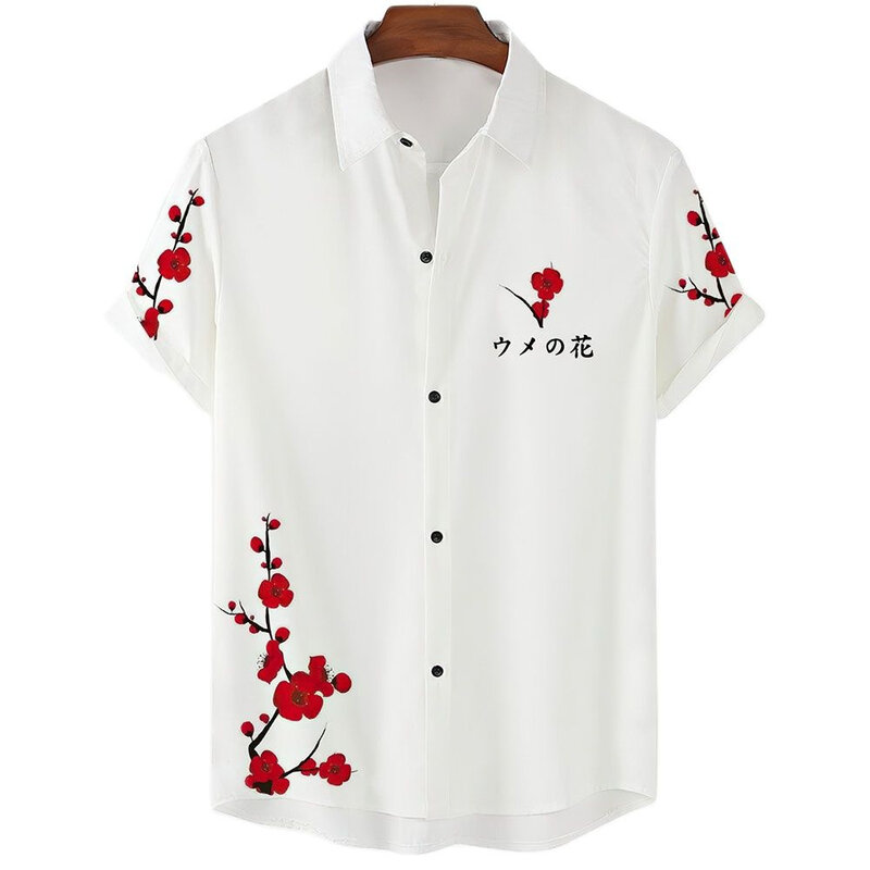 2022 camicia a fiori camicia hawaiana abbigliamento uomo camicie da uomo traspiranti allentate camicia da uomo estiva Street Casual manica corta top 5xl