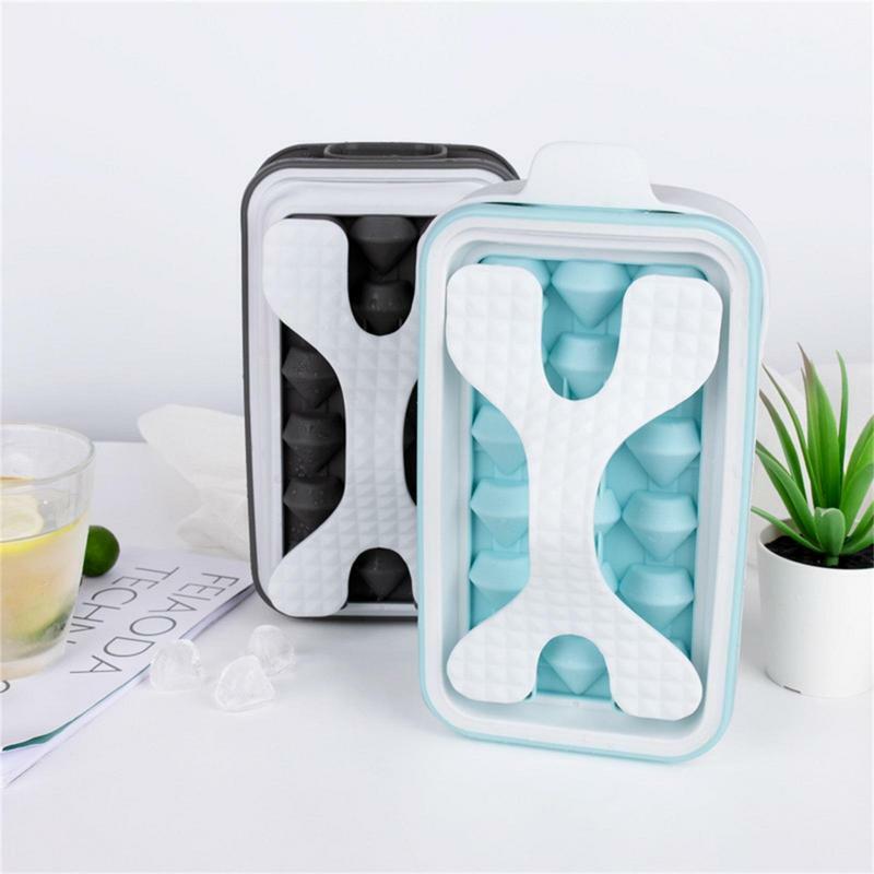 Diamond Ice Cube Molds 2 in 1 Ice Cube Bottle for Freezer Easy Cleaning 18 Ice Cubes for Fridge Refrigerator Freezer