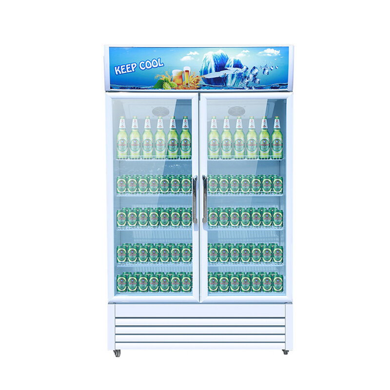 Convenience store glass door refrigerator upright glass door cooler beverage showcase