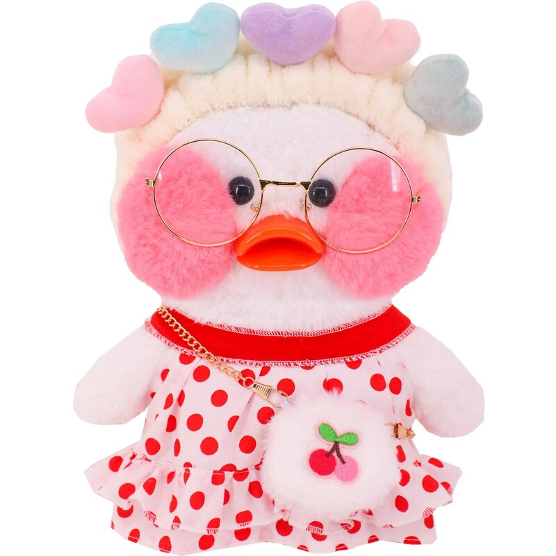 4PCS Clothes For Duck 30 cm lalafanfan Yellow Duck Kawaii Plush Toy Accessories Soft Animal Dolls Children's Toys Birthday Gifts