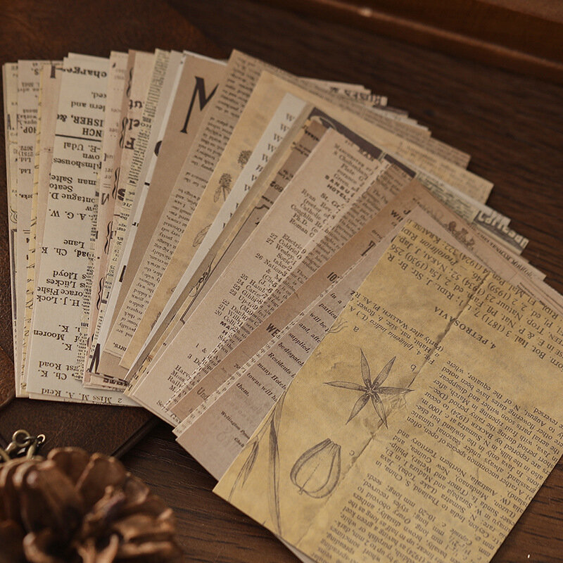 30Pcs Vintage หนังสือพิมพ์วัสดุกระดาษ DIY Scrapbooking Diary Planner Journal อัลบั้มพื้นหลังตกแต่ง Lable สติกเกอร์