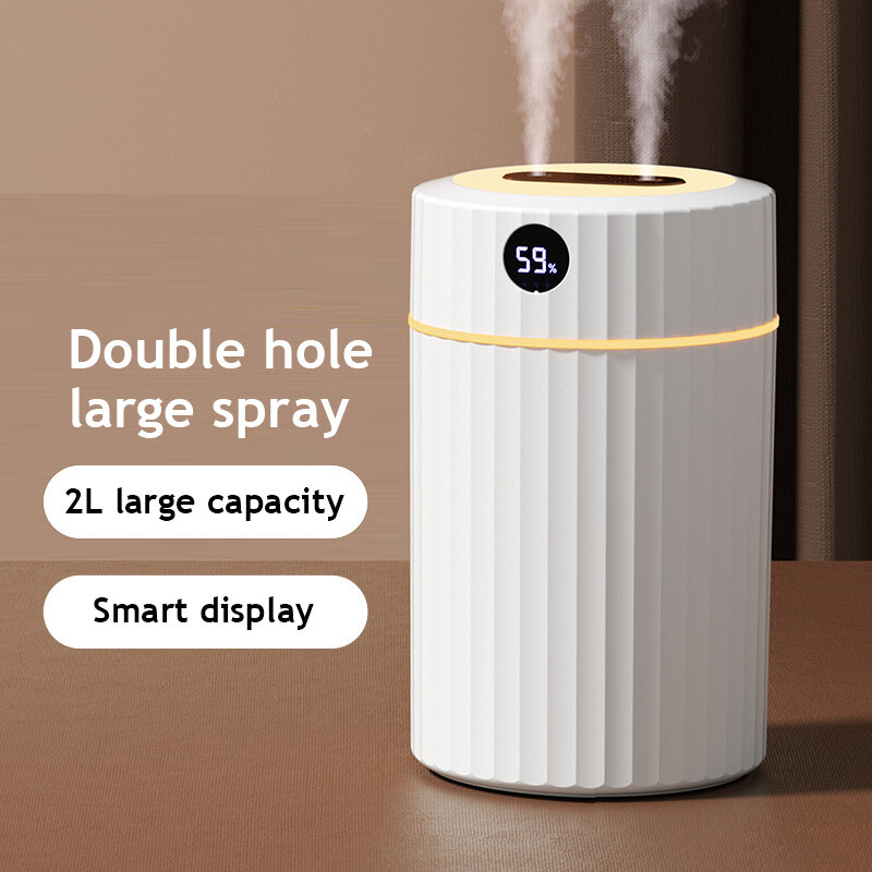 2L ความจุ Usb Air Humidifier พร้อมจอแสดงผล Air Aroma สำหรับ Difusores Humidificador Diffuser น้ำมันหอมระเหยสำหรับ Home Office