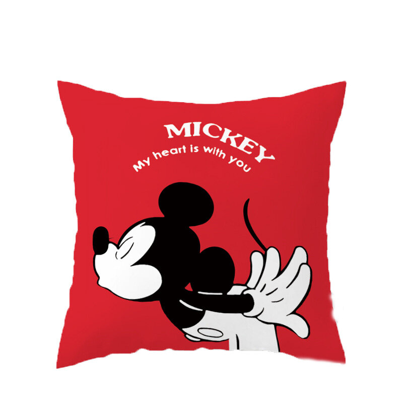 Disney Sarung Bantal Sofa Mobil Sarung Bantal Bantal Mickey Minnie Mouse Hadiah Anak-anak Laki-laki Perempuan 40X40Cm