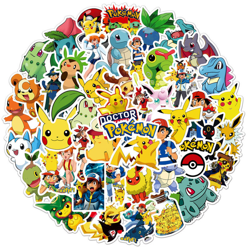 10/30/50Pcs Cartoon Pokemon Anime Stickers Decal Kid Speelgoed Laptop Telefoon Skateboard Koffer Plakboek Auto Fiets waterdichte Sticker