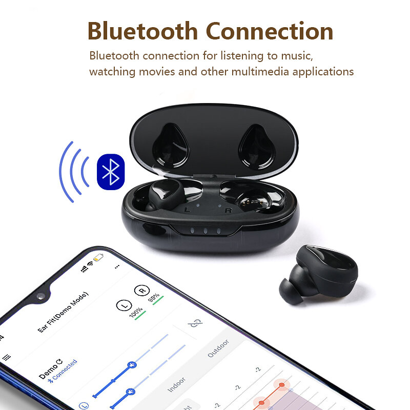 Audífonos de 16 canales recargables para personas mayores y adultos, audífono inteligente con ajuste de auriculares Bluetooth 2022 para sordos