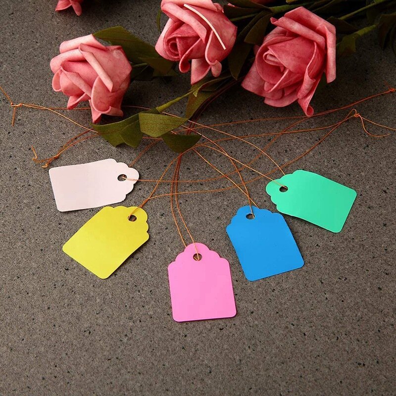 500Pcs Waterproof Tags With String, Plastic Reusable Plant Labels Hanging Marking Tags For Gardening Jewelry Clothing