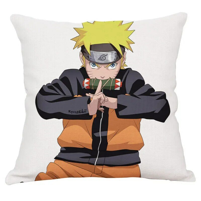 45*45cm Anime Naruto Print Pillowcases Kakashi Sasuke Linen Kids Bedroom Decoration Pillow Case Home Sofa Car Cushion Covers