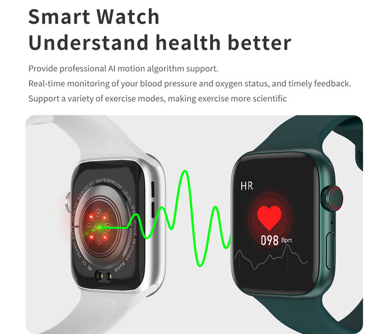 Smartwatch original i7 pro max série 7 chamada de telefone relógio personalizado rosto esporte à prova dwireless água homem carregamento sem fio relógio inteligente