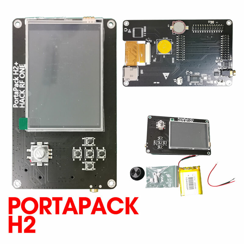 PORTAPACK H2 untuk HACKRF ONE SDR + 0, 5ppm TCXO + Baterai 1500MAh + Casing LCD Sentuh 3.2 Inci Hackrf Hitam