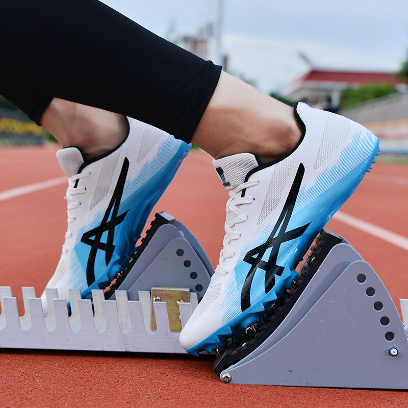 2022 Men Track Field Sprint buty treningowe 8 kolców sportowiec lekkie krótkie buty do biegania Racing Sneakers buty sportowe do paznokci