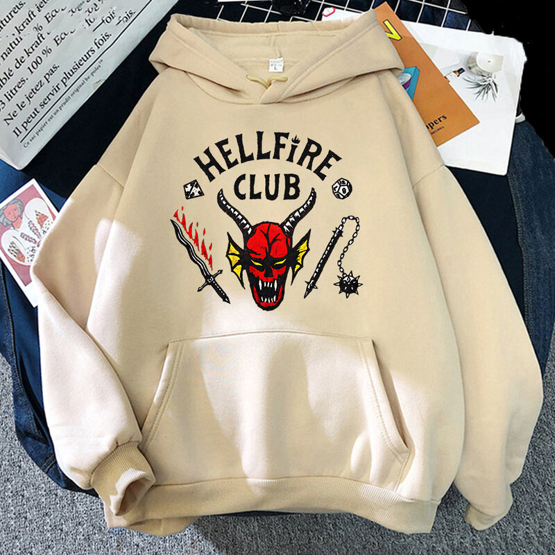 Stranger Things 4 Hoodies Hellfire Club Sweatshirt Men/women Graphic Prints Clothing Harajuku Couple Korean Style Clothes Male