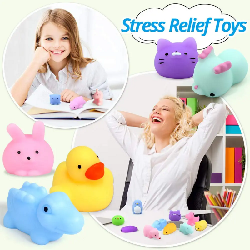 Kawaii Squishies Mochi Anima Mainan Licin untuk Anak-anak Antistres Bola Remas Bantuan Stres Pesta Mainan Lucu untuk Ulang Tahun