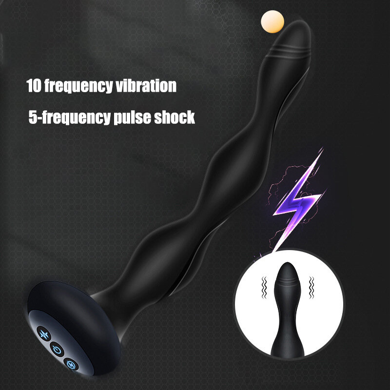 Pulse Shock เครื่องทำความร้อน Vibrator Anal เสียบต่อมลูกหมาก Massager ทางเพศของเล่น Vibrators Masturbator Anal ลูกปัด Unisex เร้าอารมณ...