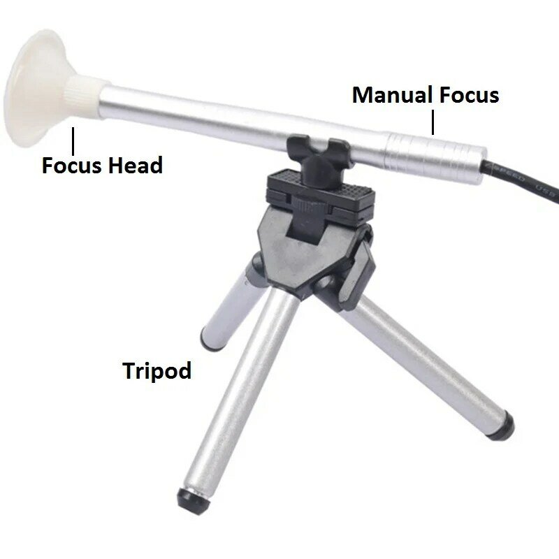 USB Digital Microscope 200X LED Illuminated Endoscope Camera 0.3MP Skin Hair Testing Electronic Microscope Zoom Video Microscope