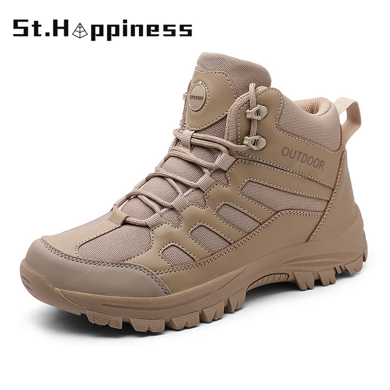 2021 New Men's Military Boots Special Force Tactical Desert Combat Boots High Quality Outdoor Hiking Ankle Boots Big Size 48