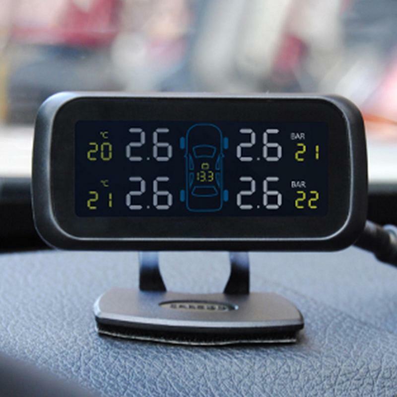 ความดันยางรถสมาร์ทแบบเรียลไทม์ TPMS ความดันยาง Monitor สำหรับรถยนต์ LCD Real Time Monitor TiresPressure และ