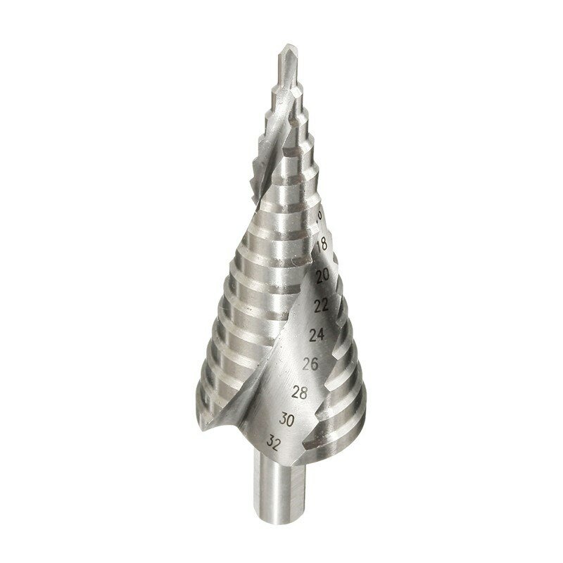 Xcan foret étagé 1pc 4-12 4-32mm, perceuse à pagode, perceuse à vis hexagonale, outil de perçage de noyau HSS rainure en spirale coupe de trou pour bois et métal