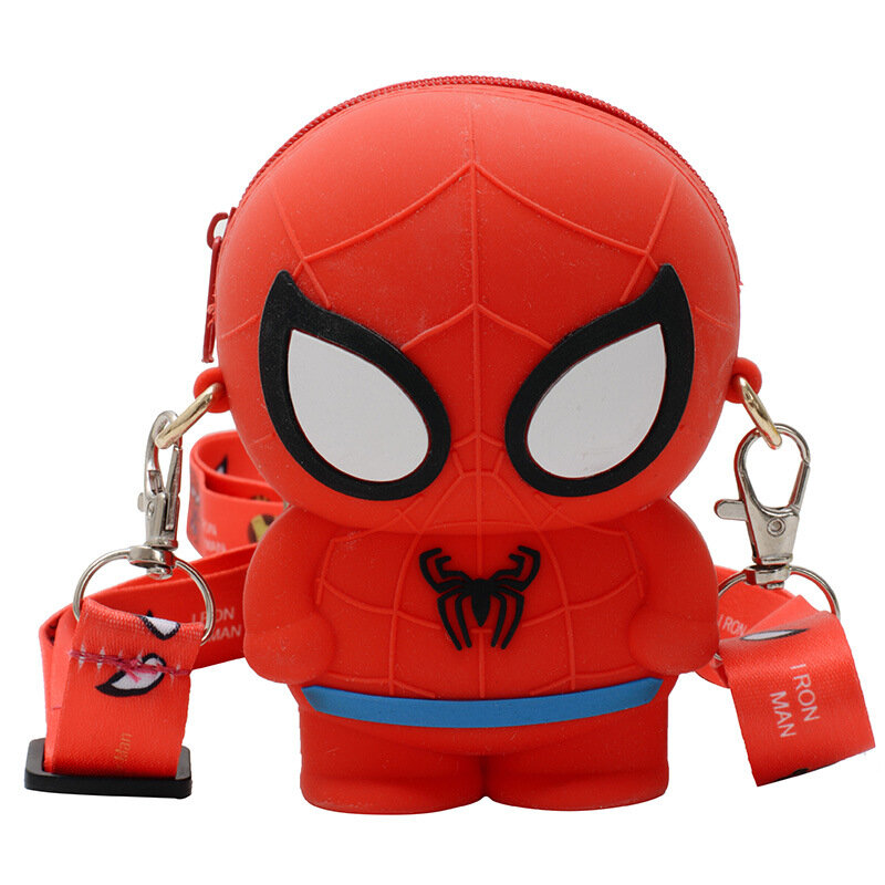 The Avengers Silicone Crossbody Bags Disney Cartoon Anime Marvel Spiderman Iron Man Cute Coin Purse for Girls Boys Shoulder Bag