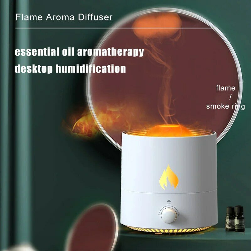 Humidificador de aire con USB para el hogar, difusor de Aroma de aceite esencial, llama de Medusa, 320ML