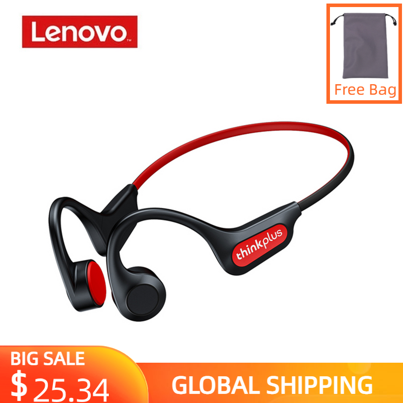Lenovo-auriculares inalámbricos Thinkplus X3 Pro, cascos de conducción ósea con Bluetooth 5,3, deportivos, ligeros, con banda para el cuello, para correr
