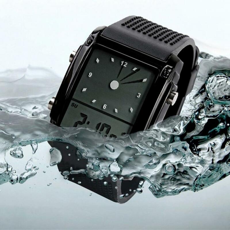 Relógio de casal útil unisex compacto display lcd de quartzo digital relógio de pulso relógio casual para mulher masculina