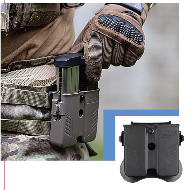 Amomax Ganda 9MM Mag Kantong untuk Pistol Cocok 9Mm, 40 'atau 45' Kaliber Pistol Majalah | Tunggal atau Ganda Tumpukan