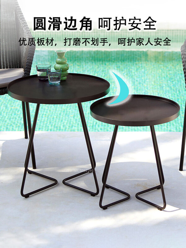 Nordic end tables Light Luxury Living Room Sofa Creative Small Round Table Minimalist Wrought Iron Round Movable bedside table