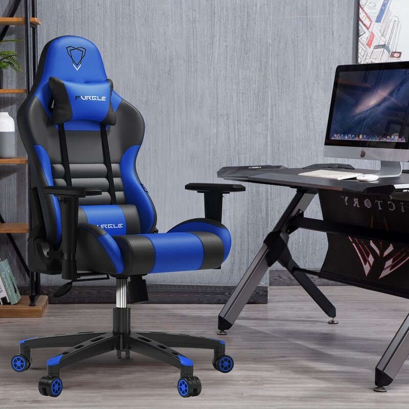 Furgle Gaming Chairs Office Chair Computer Chair with High-back Synthetic Leather Internet Chair Racing Chair for Desk Chair