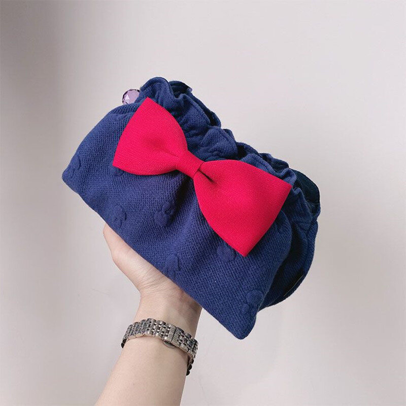 Korean Cosmetic Bags For Women Bow Design Cosmetic Bags For Women Casual Versatile Women's Bags Japan Style women's Cosmetic Bag