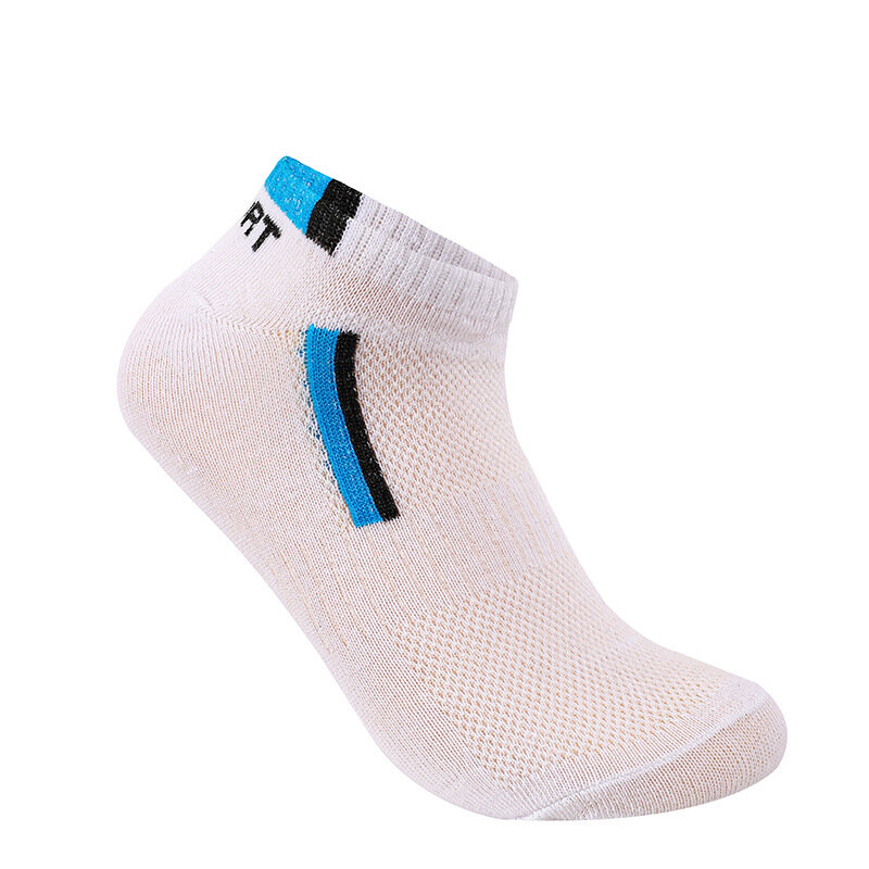 10 peças = 5 pares/lote meias masculinas malha respirável curto casual meias de algodão verão esportes absorvem suor tornozelo meias conjunto meias