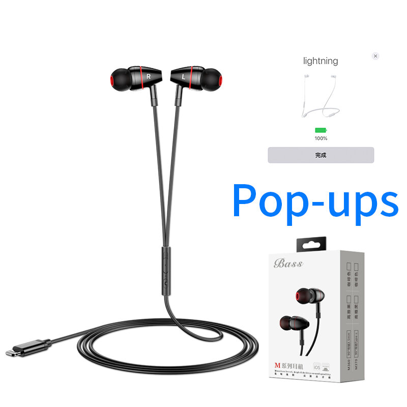 Écouteurs filaires Bluetooth, oreillettes avec Microphone, pour IPhone 13 Pro 11 Xr X XS Max 7 8 Plus