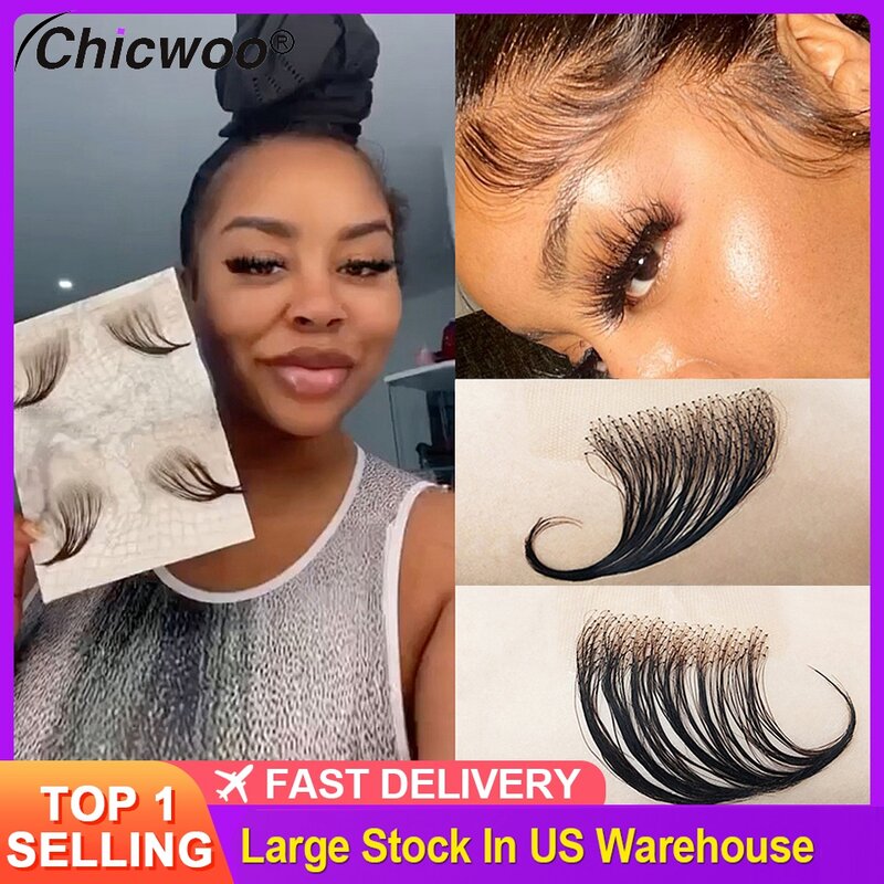 Chicwoo-女性のためのブラジルの目に見えないベビーヘア,自然なヘアエクステンション,再利用可能な,スイスのHDレース