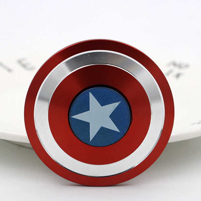 Superhero Amerikaanse Kapitein Metalen Fidget Spinner Ronde Shield Superhero Fidget Speelgoed Volwassenen Vingertop Gyro Antistress Speelgoed Voor Kids