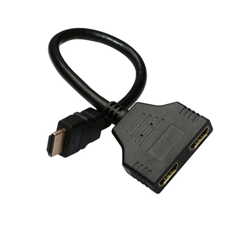 HDMI-совместимый разделитель адаптер конвертер штекер-гнездо HDMI-совместимый от 1 до 2 разделение двойной сигнальный адаптер преобразователь ...